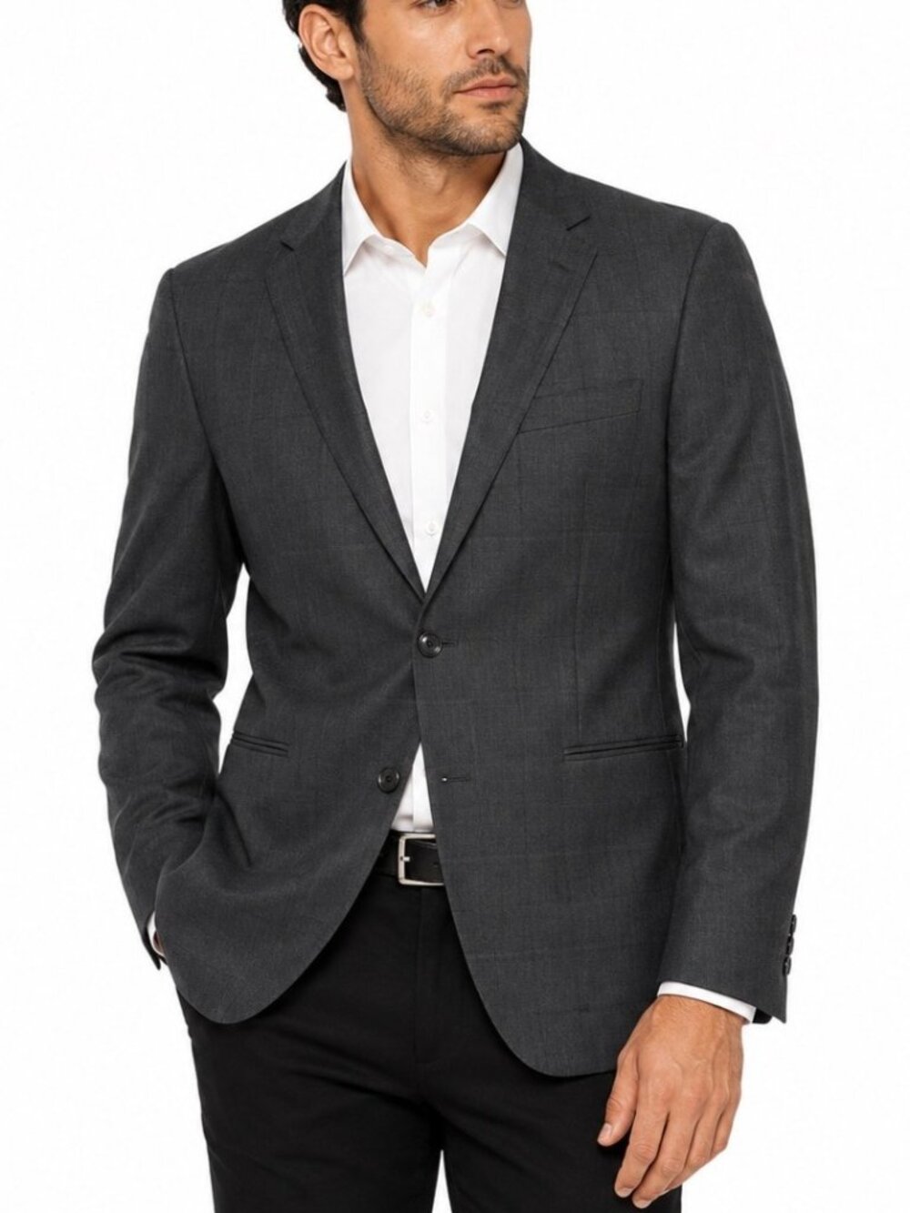 Alberto Cardinali Jacket Mens 46R Gray Windowpane Plaid Wall Street Dandy Event